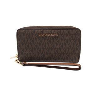 NWT Michael Kors Women Jet Set Signature Logo Smartphone Wristlet ,Brown-OS